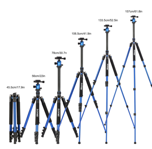 Features of the ZOMEi Q555 Aluminum Camera Tripod Kit with 360 Degree Ball Head Quick Release Plate for Solar Telescopes and Binoculars